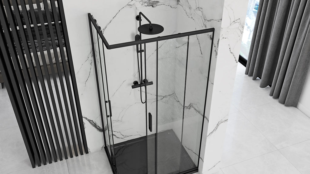 Zuhanykabin Rea Punto Black 80x100 Fehér Savoy Zuhanytálcával 3
