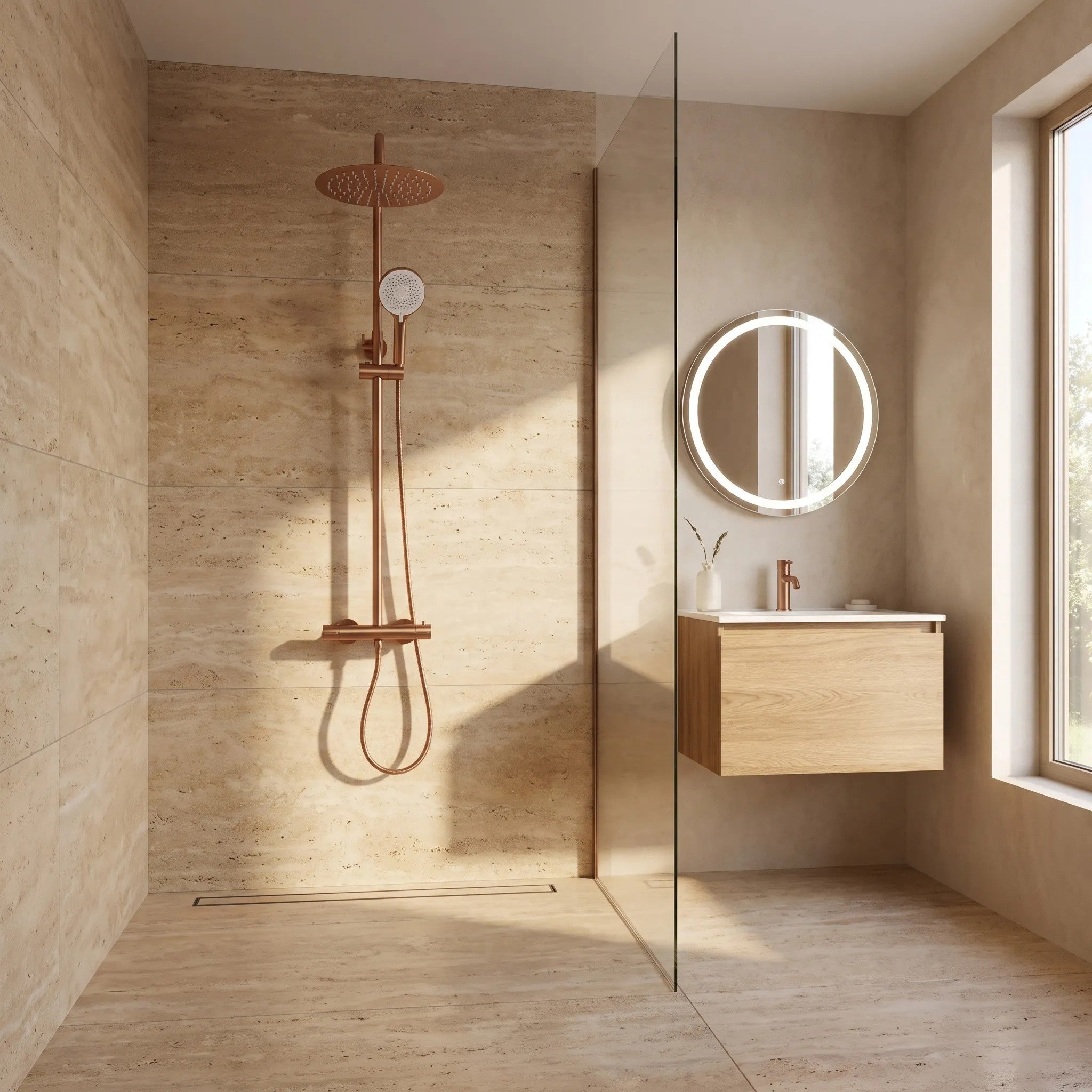 Termosztátos Zuhanyszett Drop Brush Copper 3