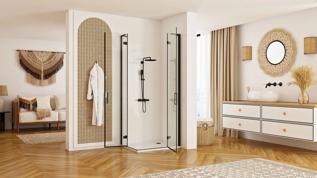 Zuhanykabin REA Hugo Double Black 80x80 3