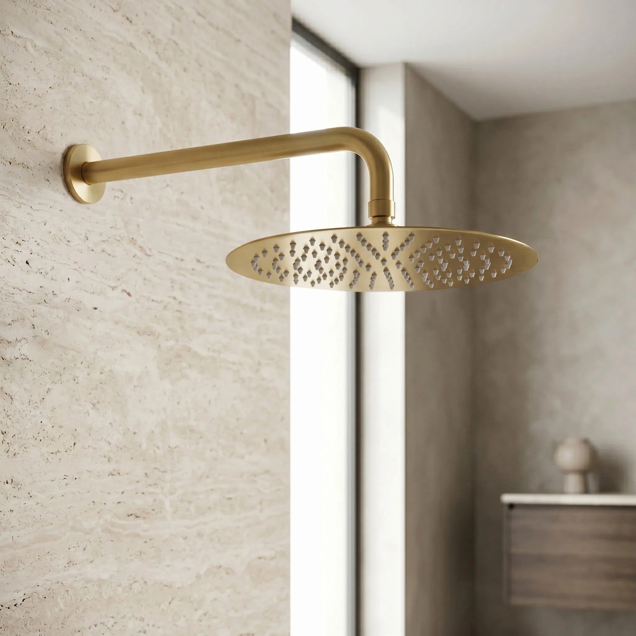 Kerek Esőztető Zuhanyfej REA JS-P014BG 30cm Brush Gold 3