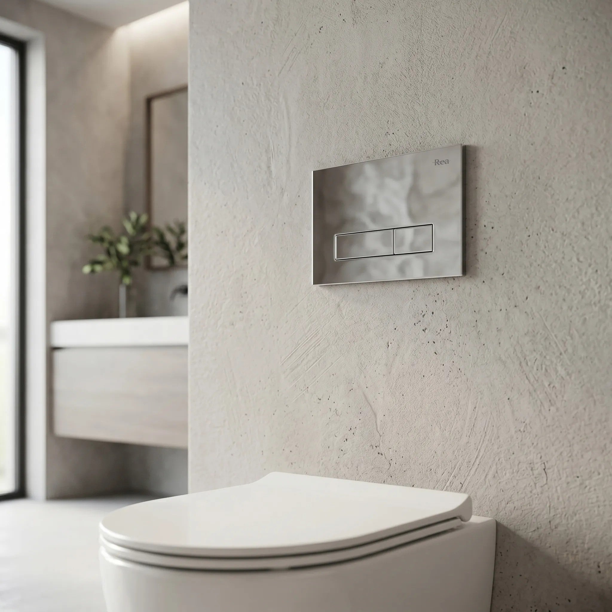 Beépíthető WC Tartókeret Szett Slim 024N HD Chrome Nyomólappal 3