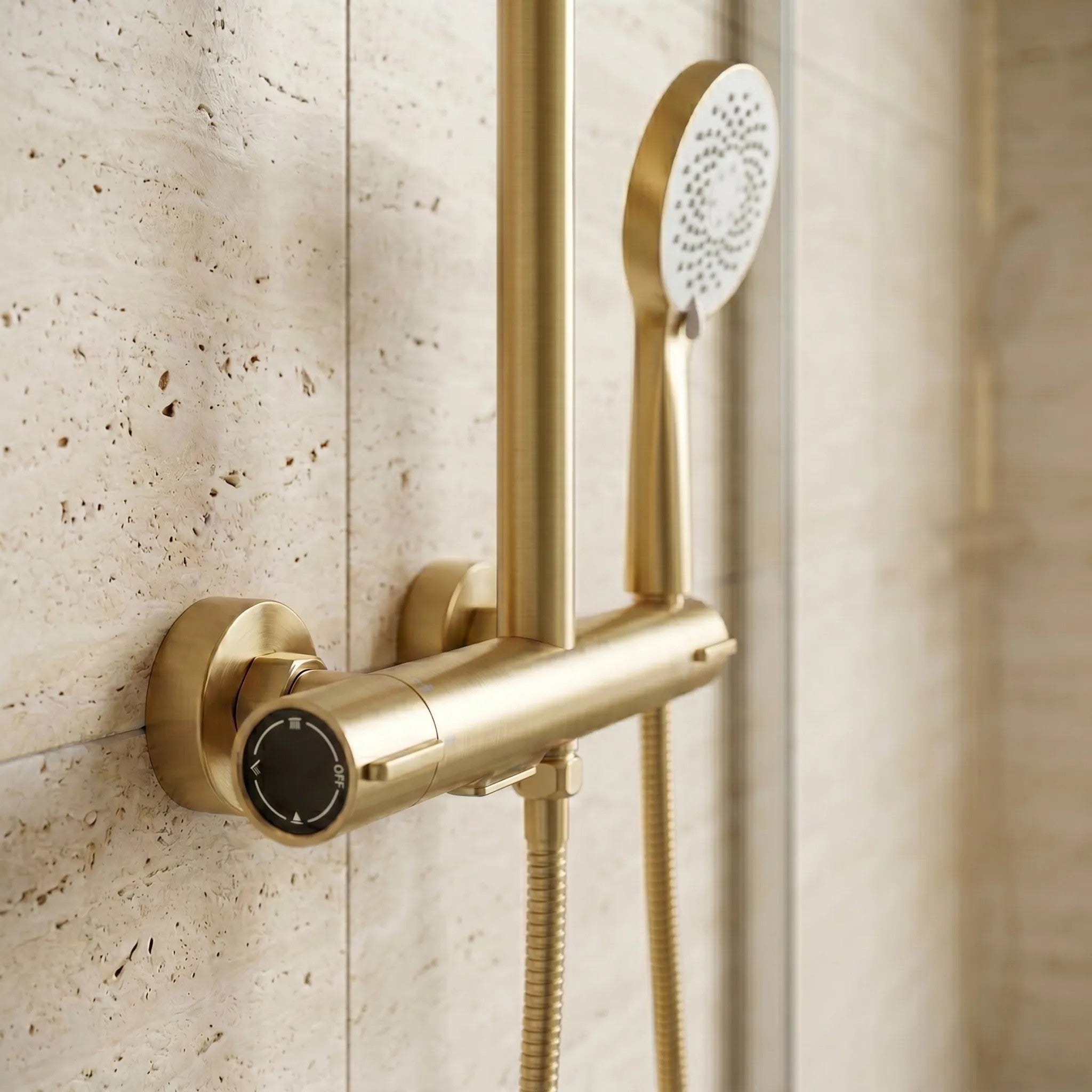 Termosztátos Zuhanyszett Drop Brush Gold 3
