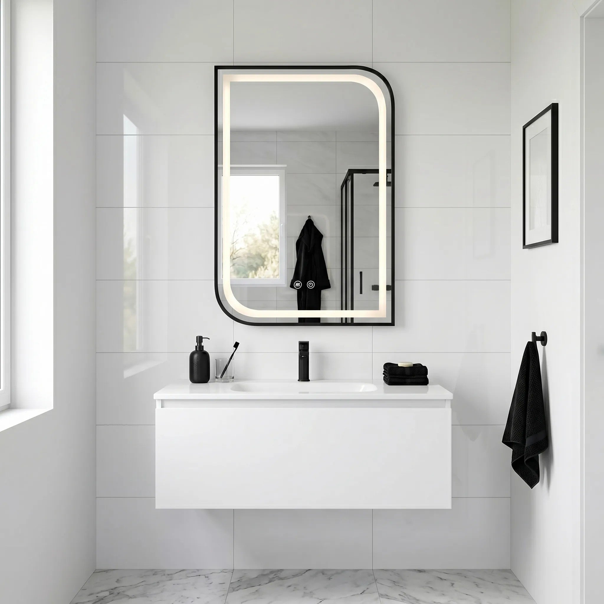 LED Tükör ZONE 70X50 BLACK 3