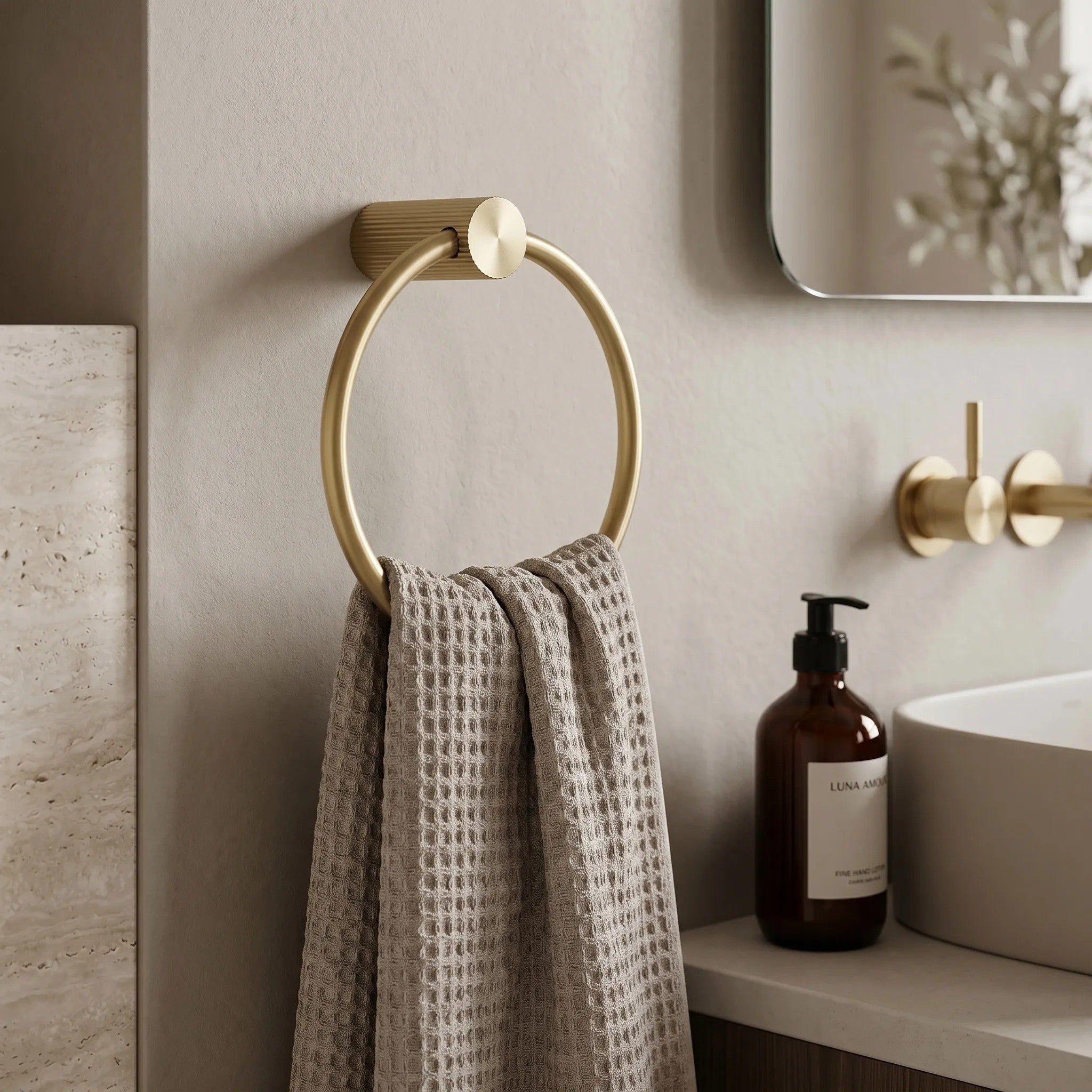Fürdőszobai Akasztó Ring 64106 SOLO Brush Gold 3