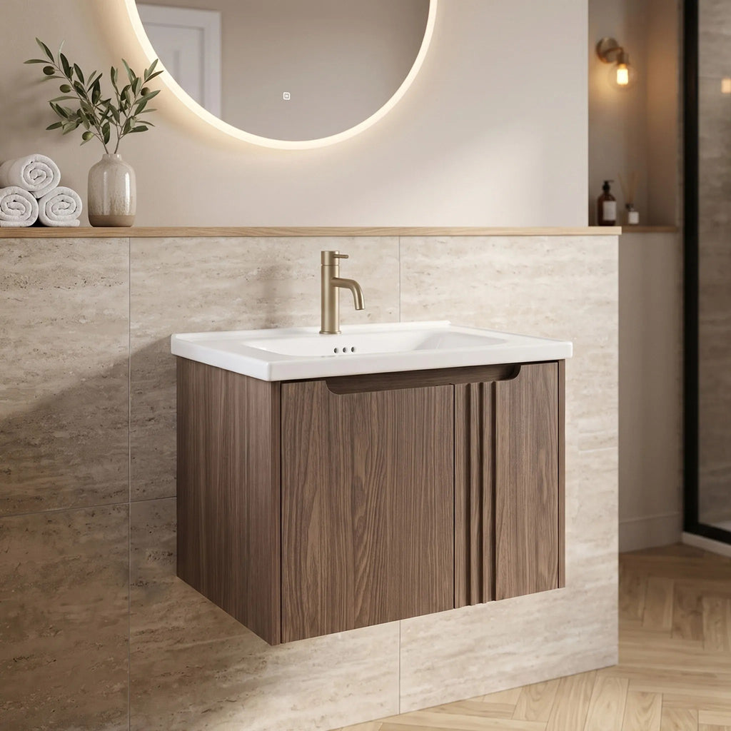 Fürdőszobaszekrény Mosdókagylóval Rea DB86-60L-1 Dark 60cm 3