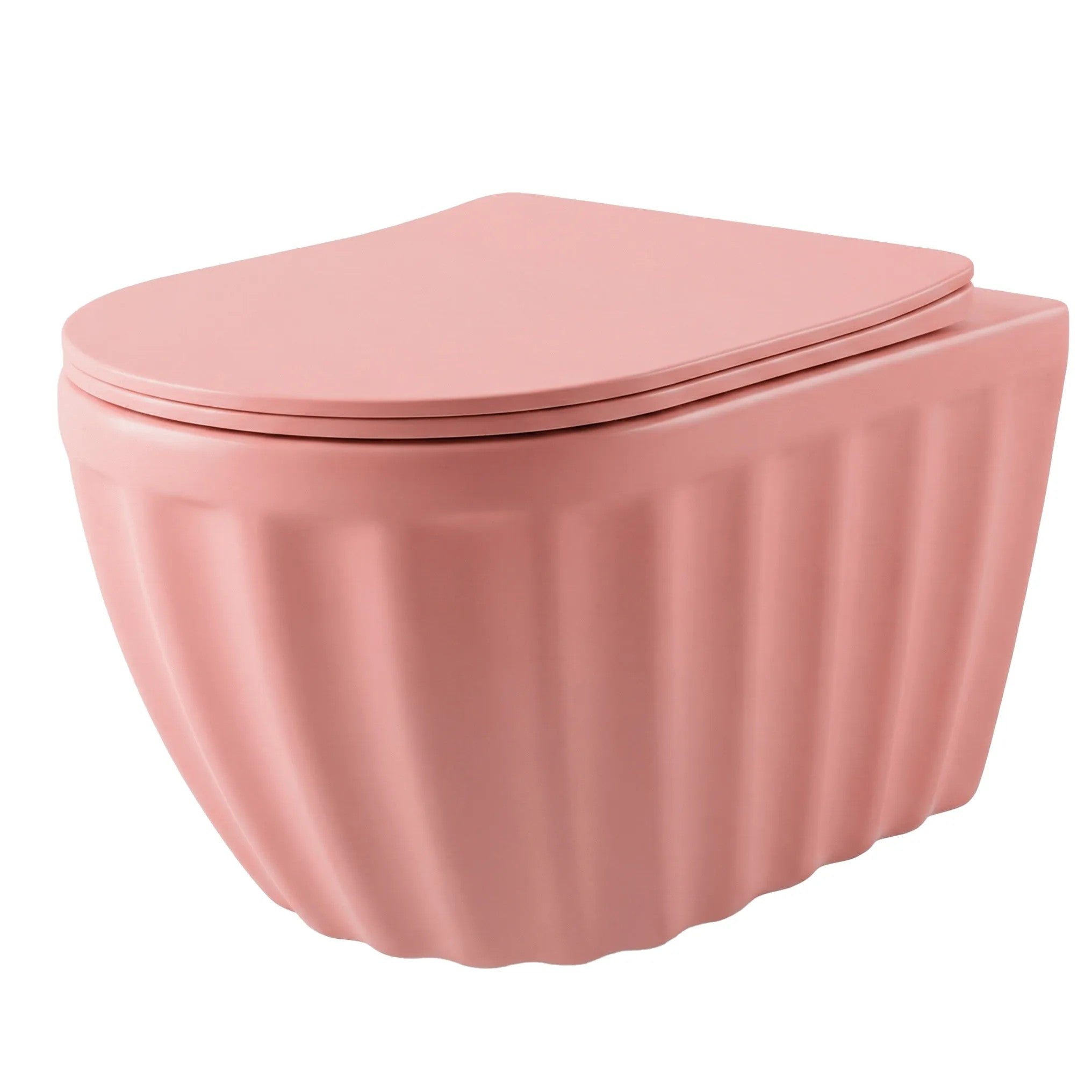 Szett: Fali WC Csésze + Pultra Szerelhető Mosdókagyló Rea Duo Sweet Pink Matt 3