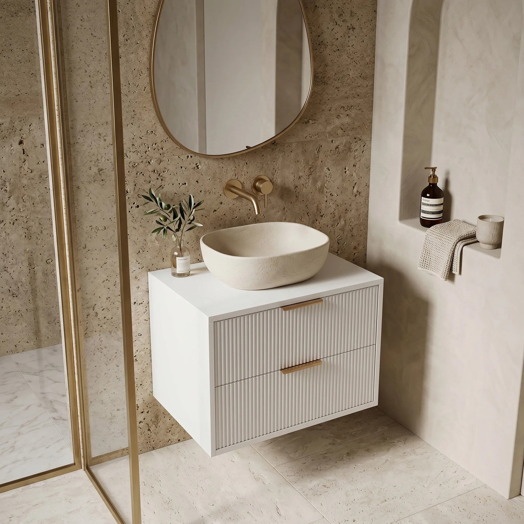 Mosdószekrény Rea Mono 60cm White 3