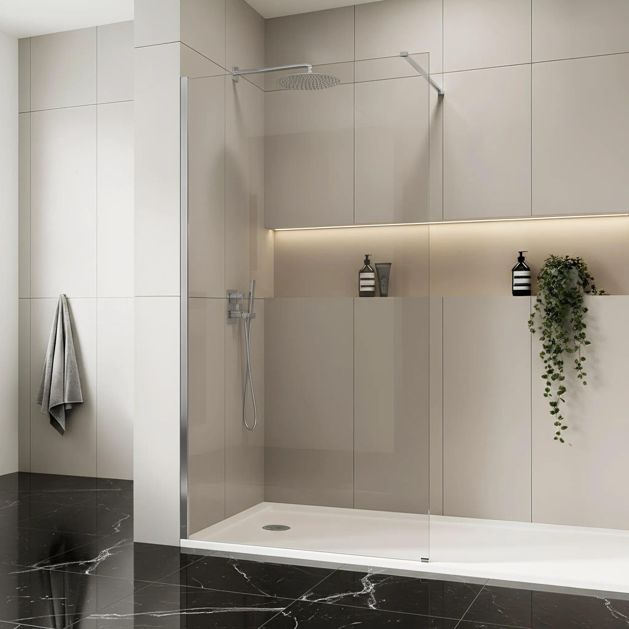 Zuhanyfal Rea Flexi Transparent / Chrome 130 3