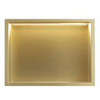 Süllyesztett Fürdőszobai Polc LED 30x45 Brush Gold 3