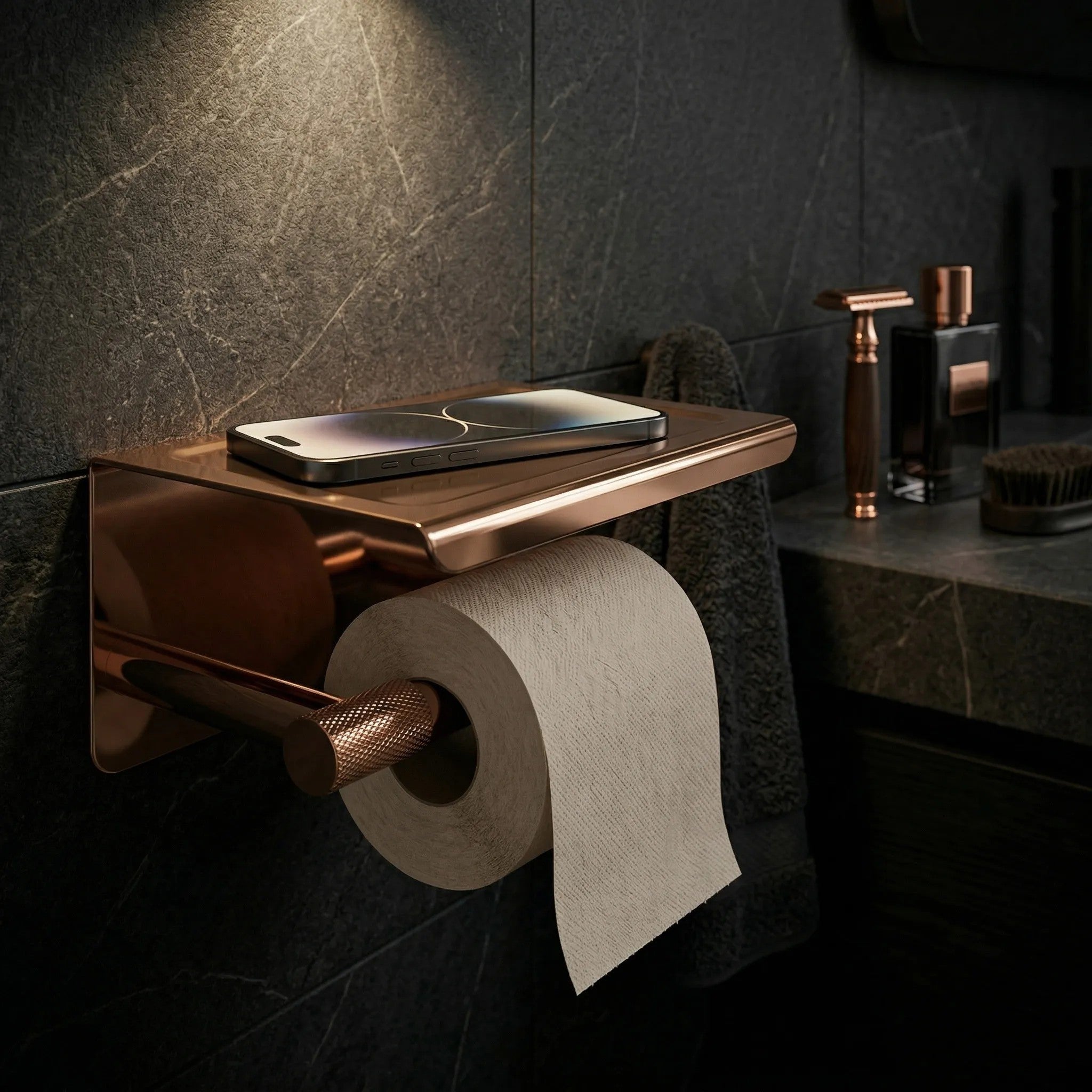 WC-papír Tartó Polccal 6613 Modern Copper 3