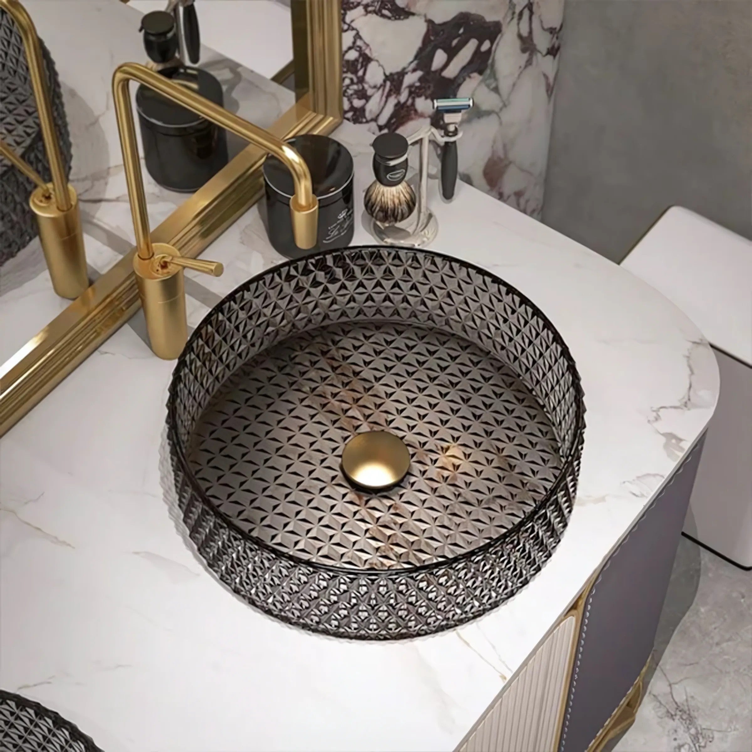Pultos Mosdókagyló Rea Cristal Grey 39 3