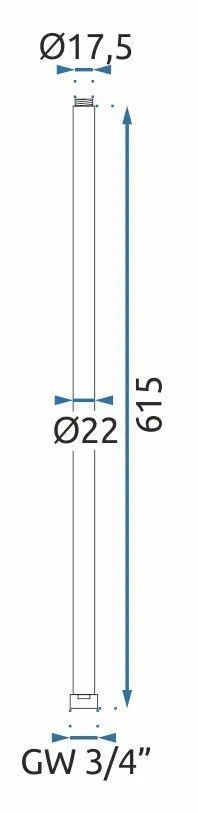 Hosszabbító Kád-zuhany Szetthez BRUSH COPPER 60cm 3