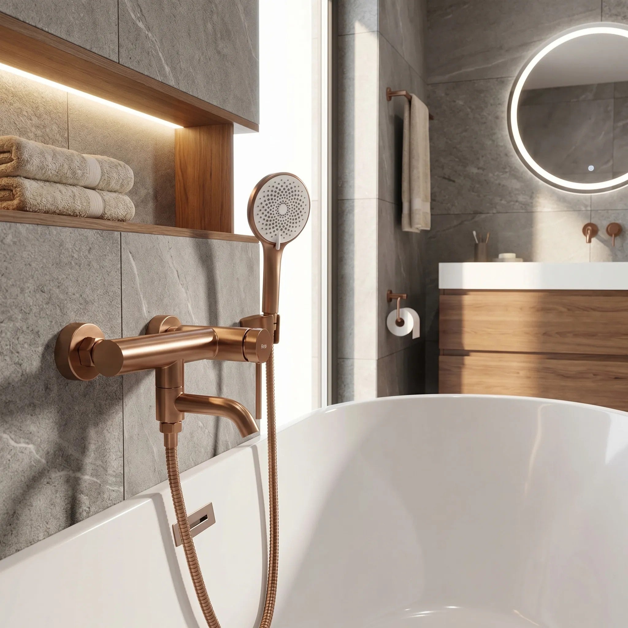 Kádtöltő Csaptelep Rea Clif Brushed Copper 3