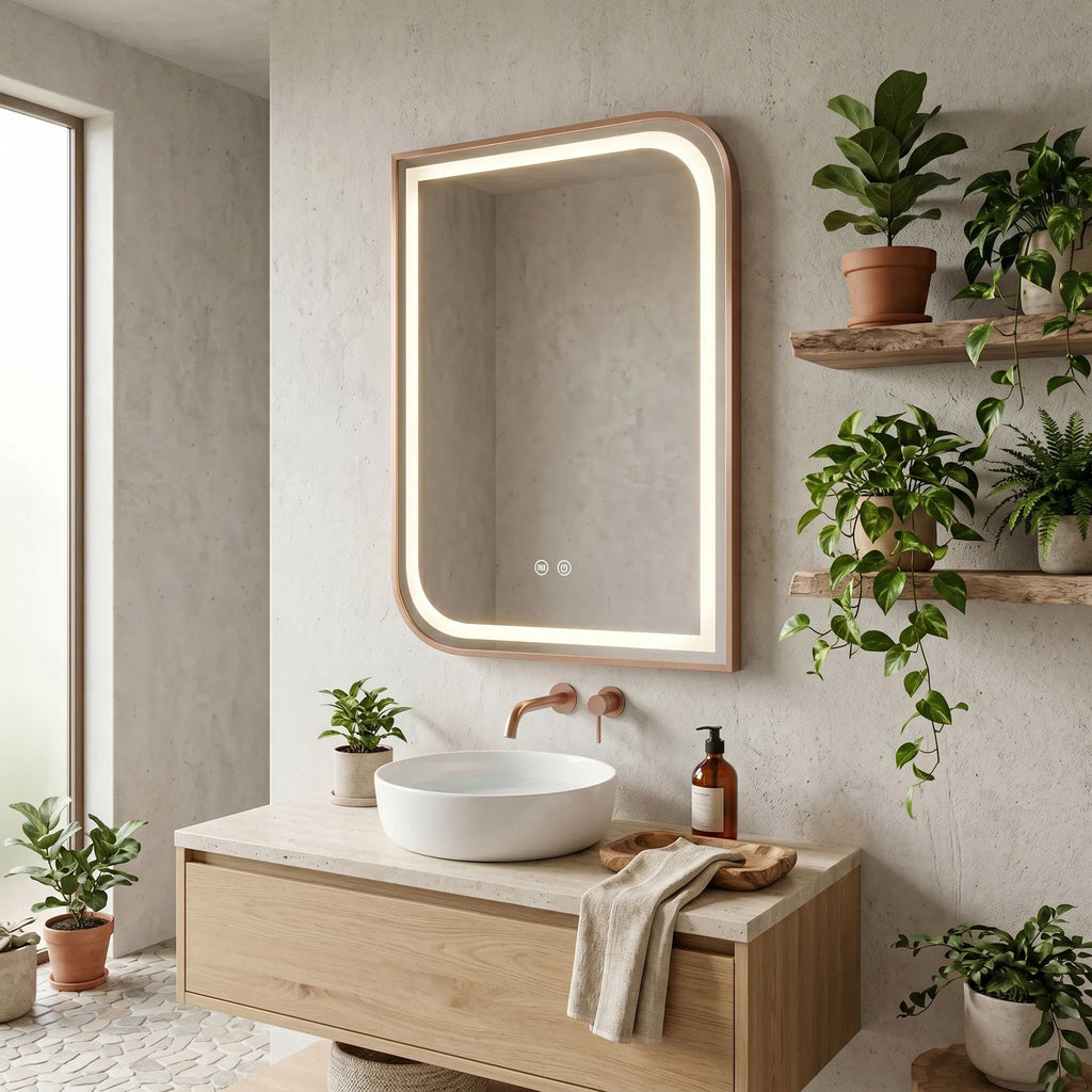 LED Tükör ZONE 70x50 BRUSH ROSE GOLD 3