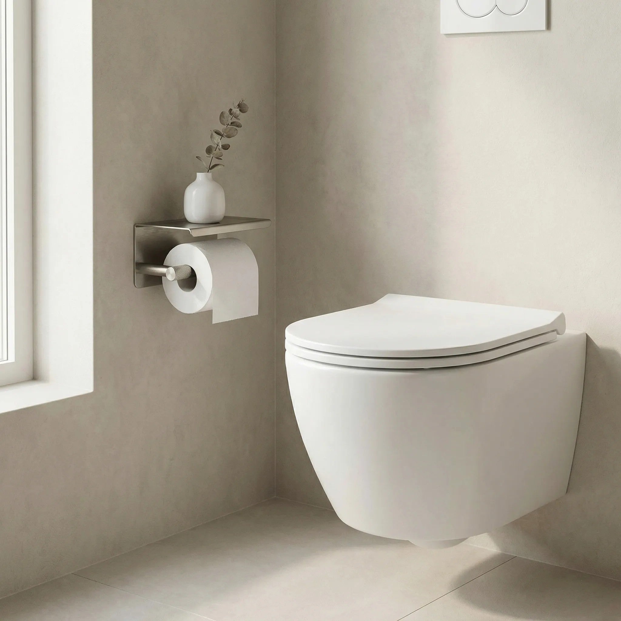 WC-papír Tartó Polccal 6613 Modern Nickel Brush 3