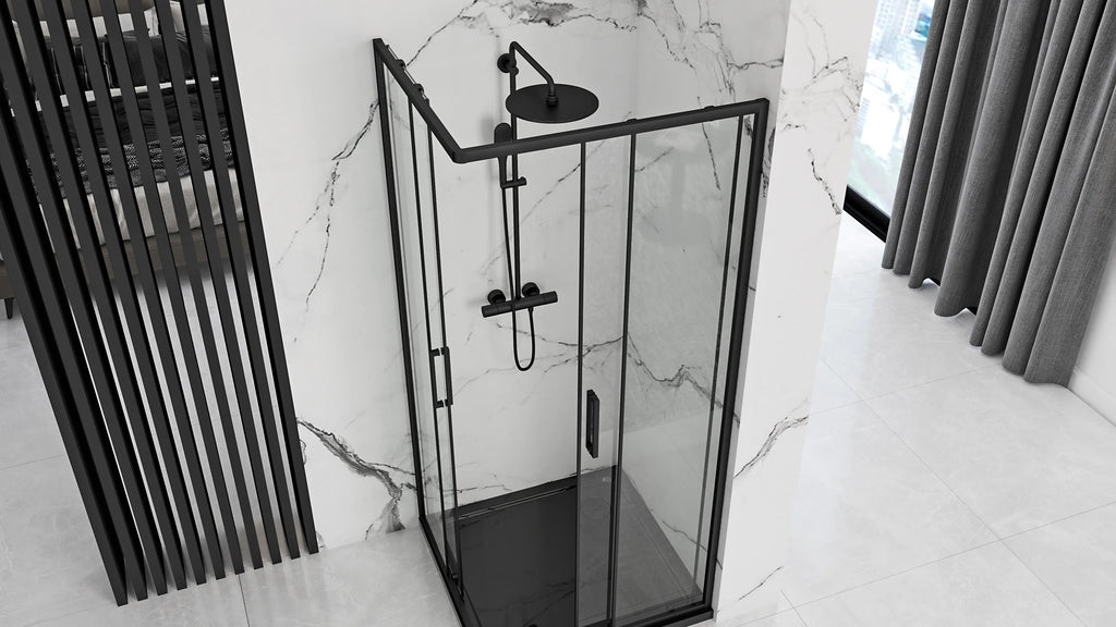 Zuhanykabin Rea Punto Black 90x90 Zuhanytálca Nélkül 3