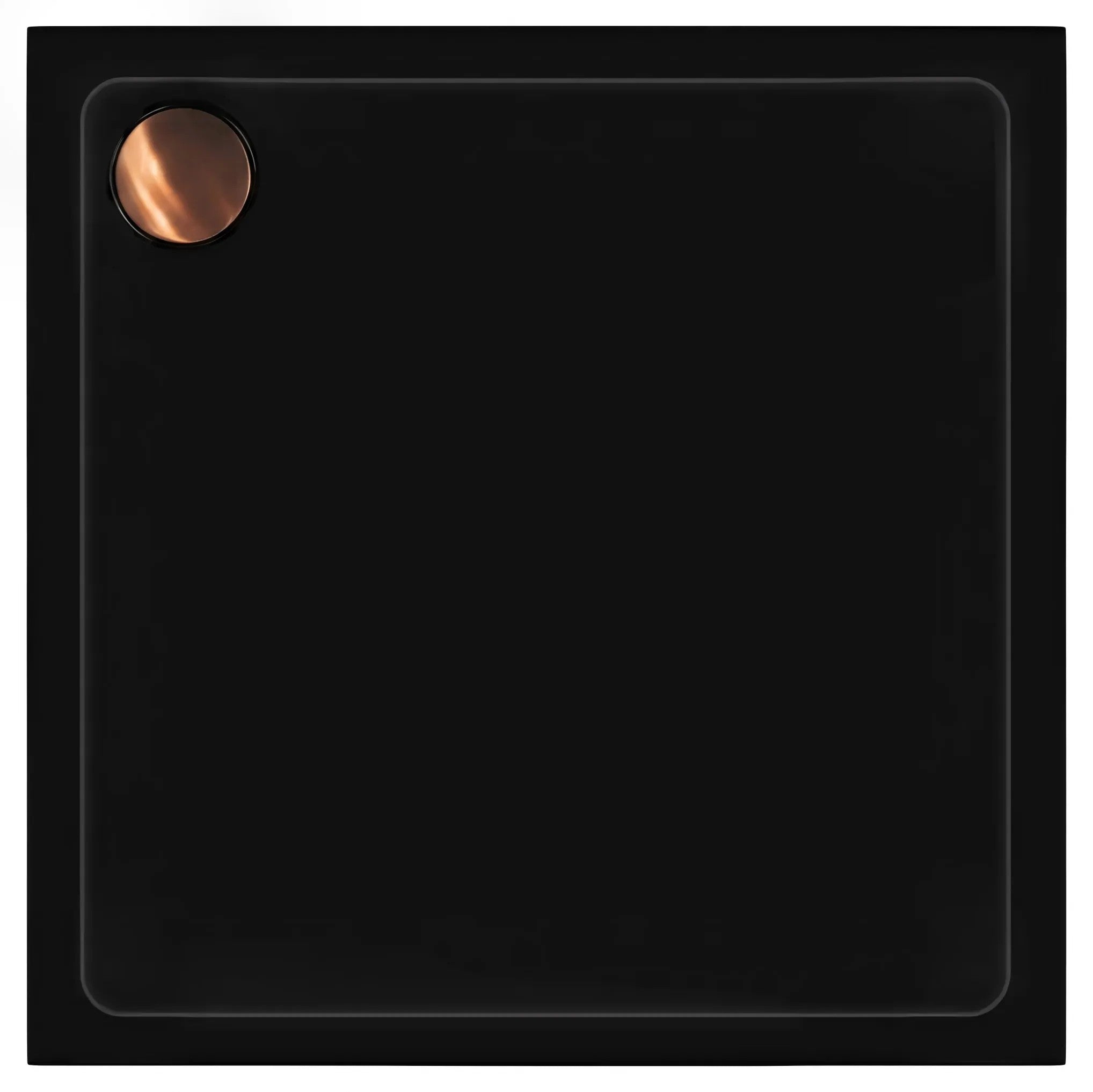 Akril Zuhanytálca Rea Savoy Black 80x80 Szálcsiszolt Arany Fedél 3