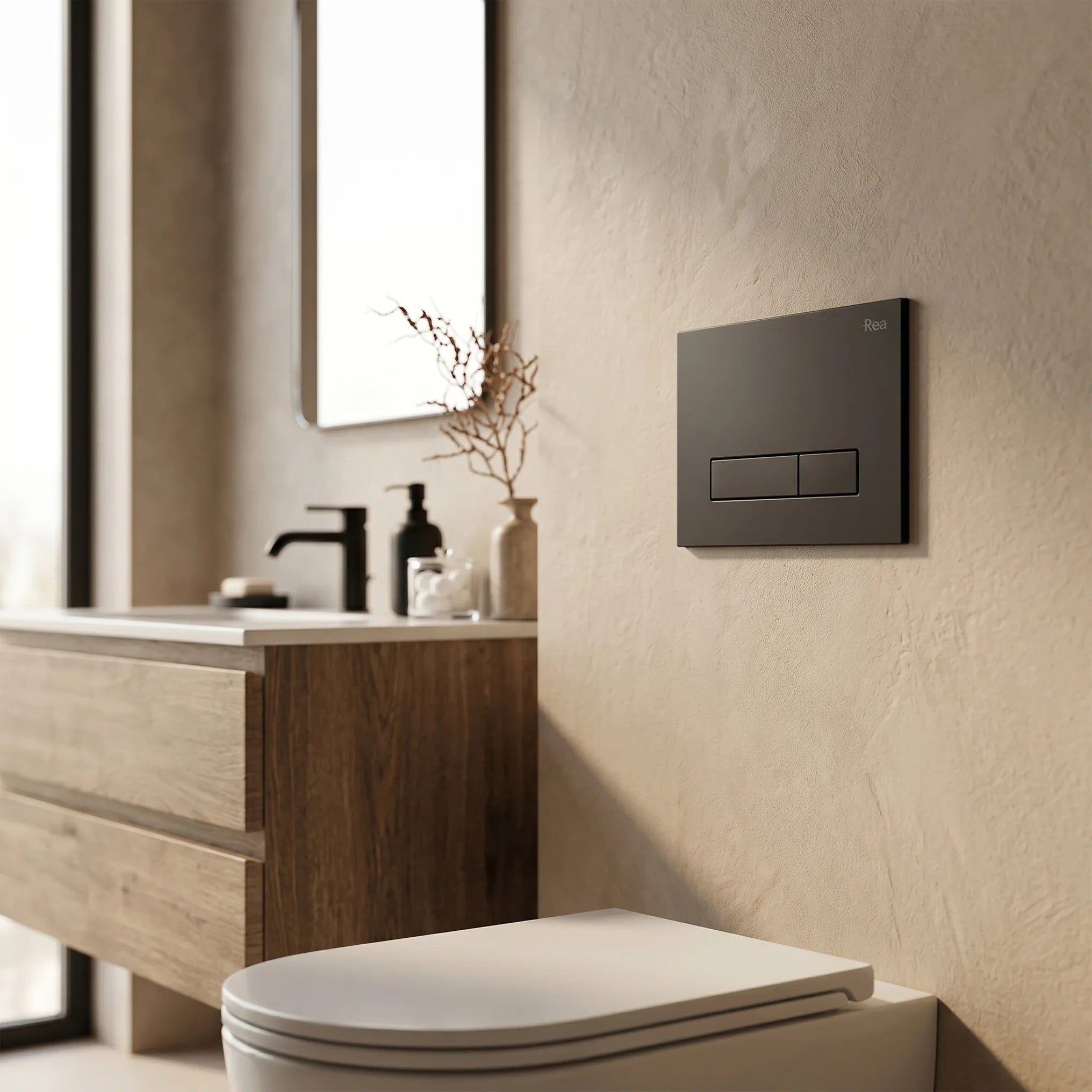 Beépíthető WC Tartókeret Szett Slim 024N HD Black Nyomólappal 3