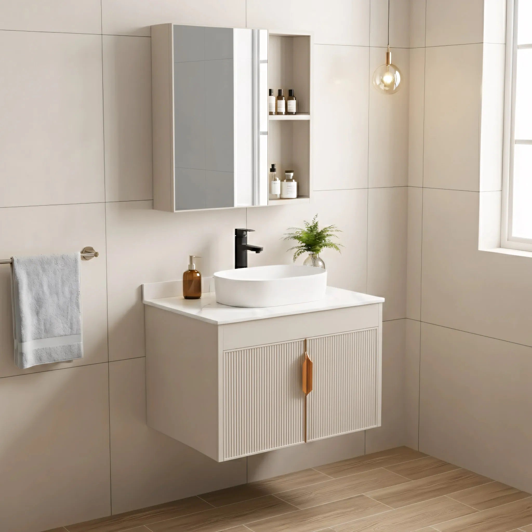 Fürdőszobabútor Szett Pulttal Modo 60cm Beige 3