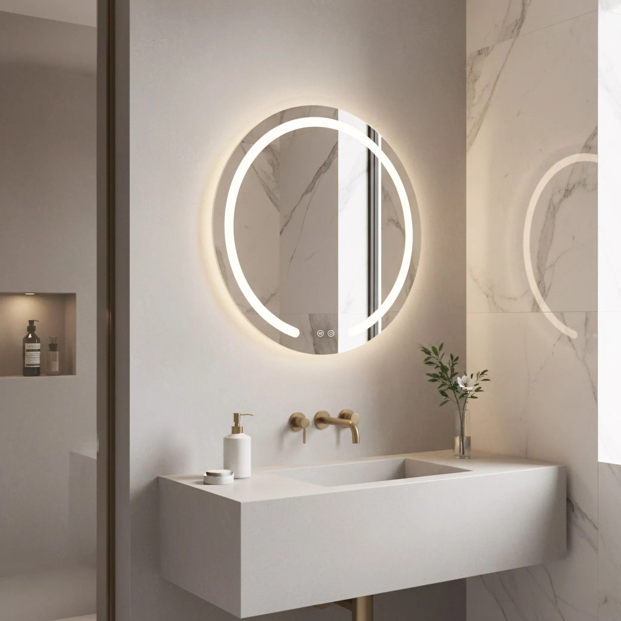 LED Tükör 50cm Modern 3