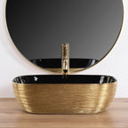 Pultos Mosdókagyló Rea Belinda BLACK BRUSH GOLD 3