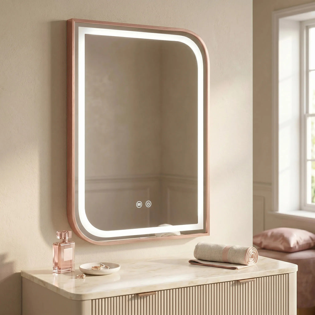 LED Tükör ZONE 80x60 BRUSH ROSE GOLD 3