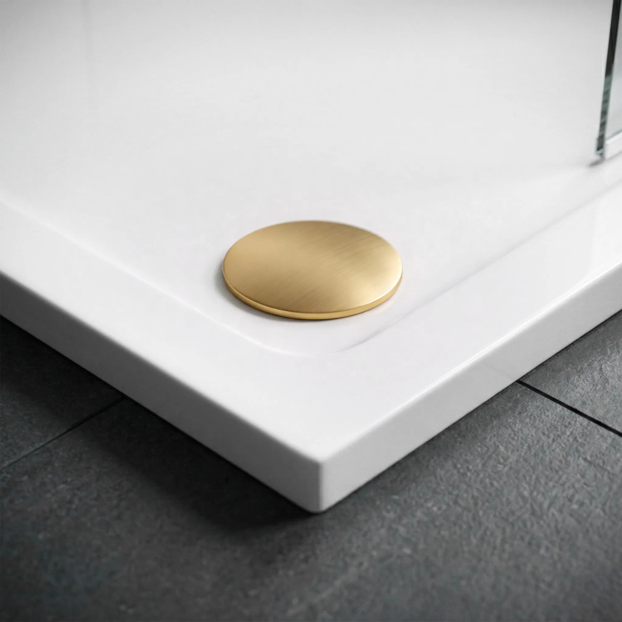 Zuhanytálca Rea Belmond White 90x90 Brush Gold 3