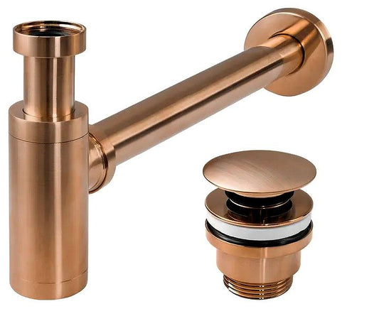 Rea Copper Mat Univerzális Mosdószifon Click-clack Leeresztő Szeleppel 1