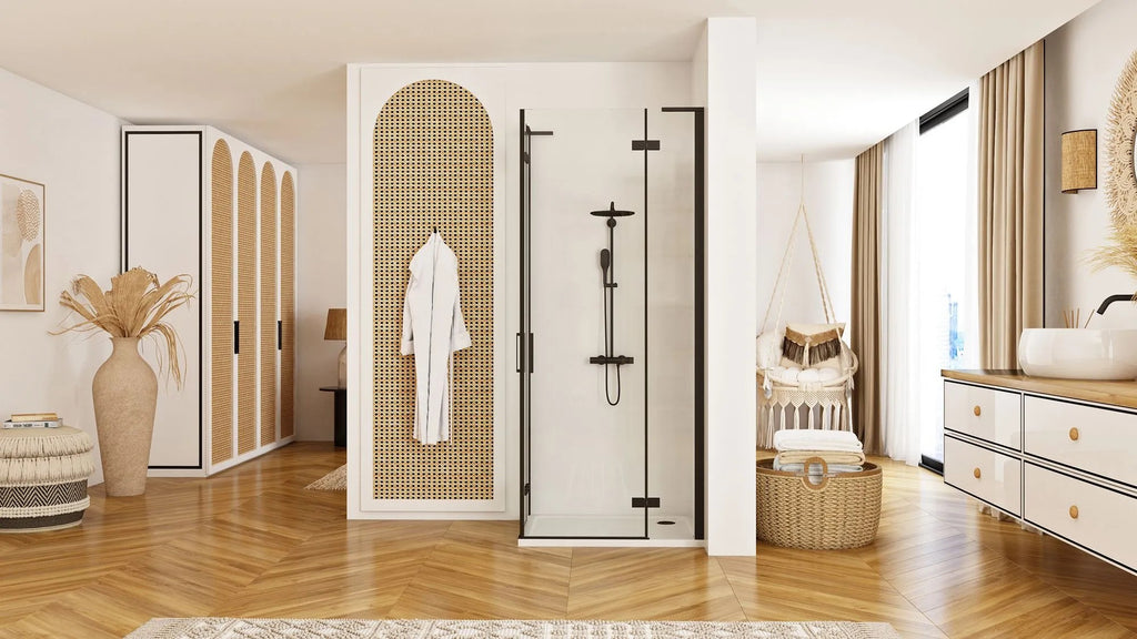 Zuhanykabin REA Hugo Double Black 80x80 4