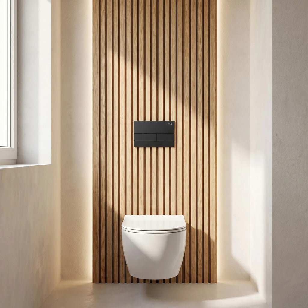 Beépíthető WC Tartókeret Szett Slim 024N T Black Matt Nyomólappal 4