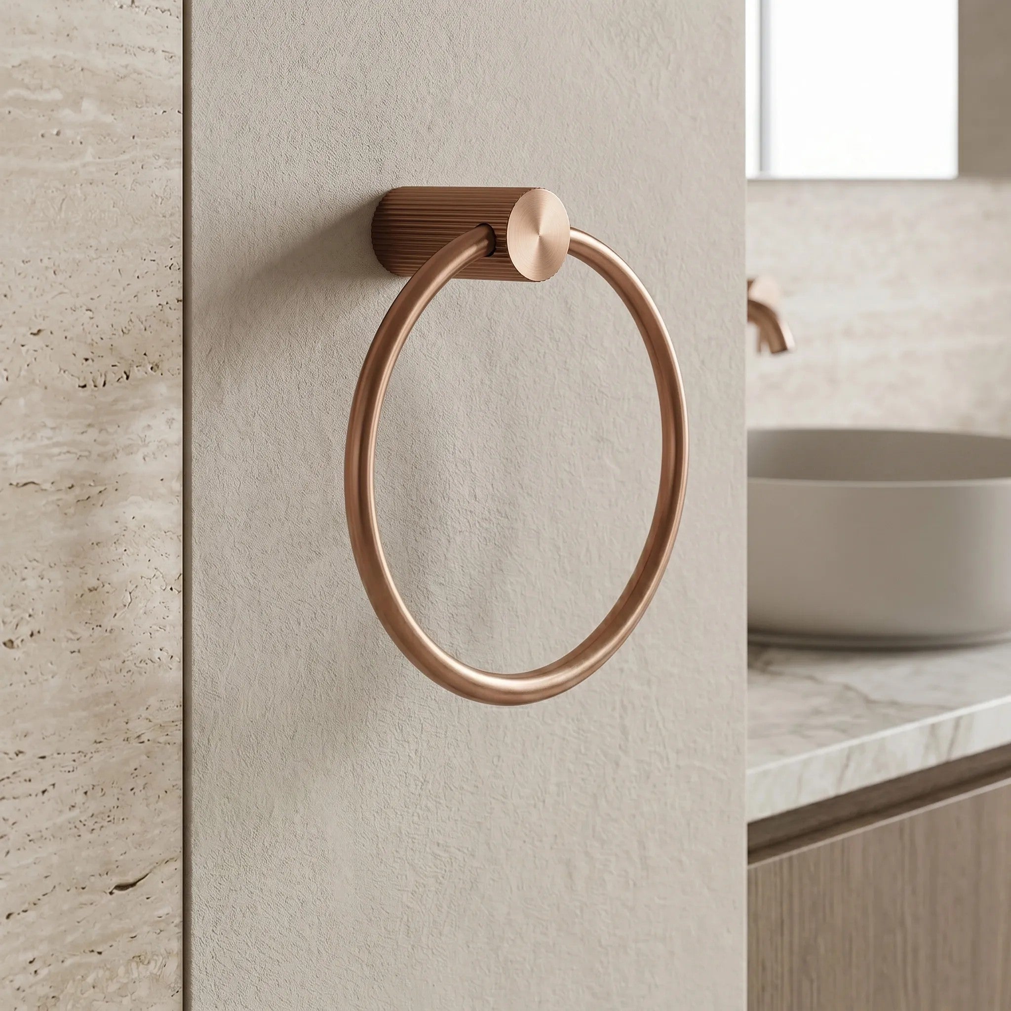 Fürdőszobai Akasztó Ring 64106 SOLO Brush Copper 4
