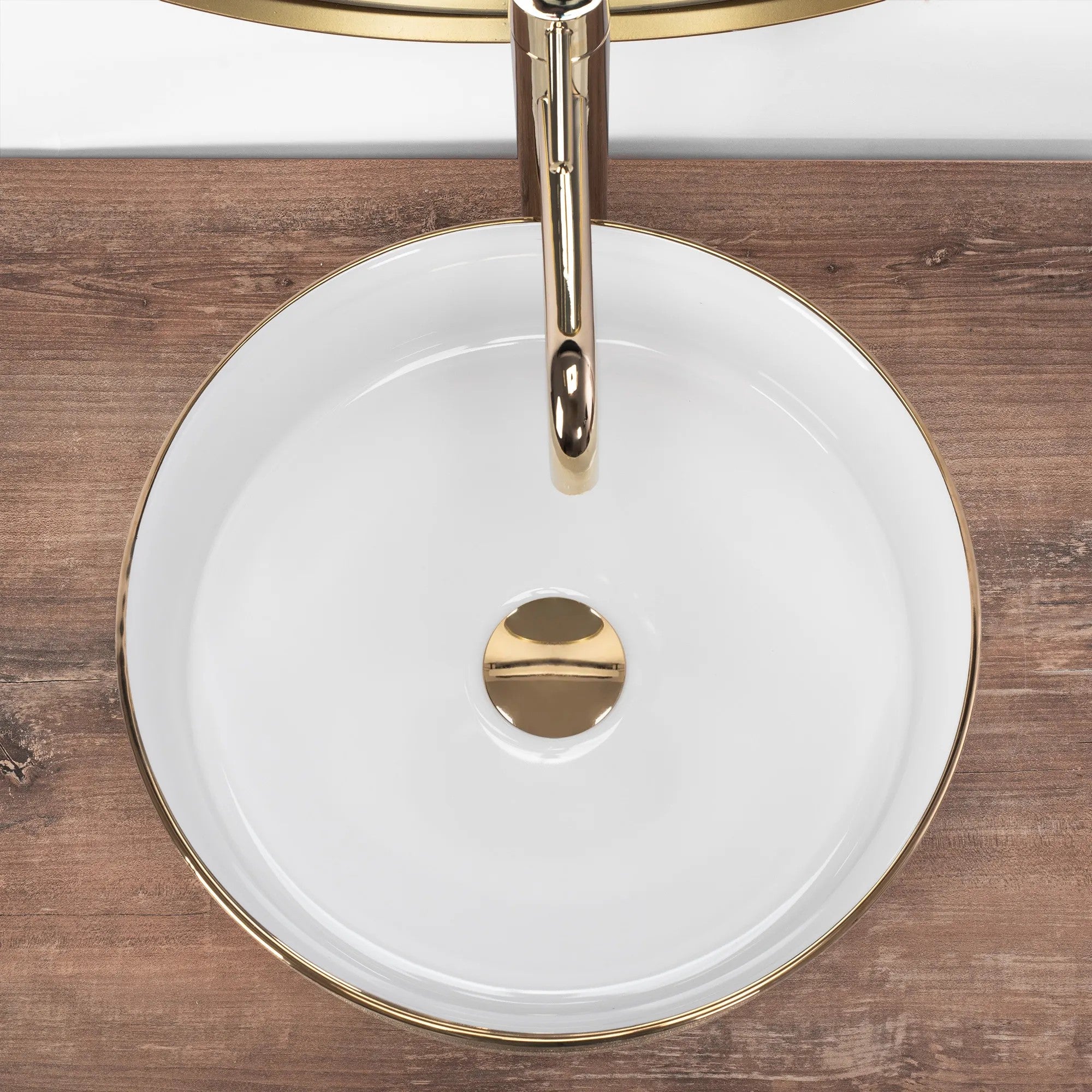 Pultos Mosdó Rea Sami White Brush Gold 4
