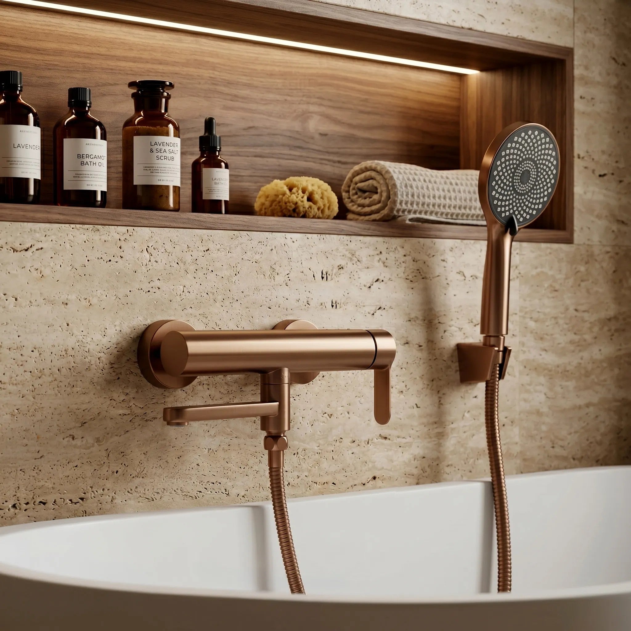 Kádtöltő Csaptelep Rea Arcos Brushed Copper 4