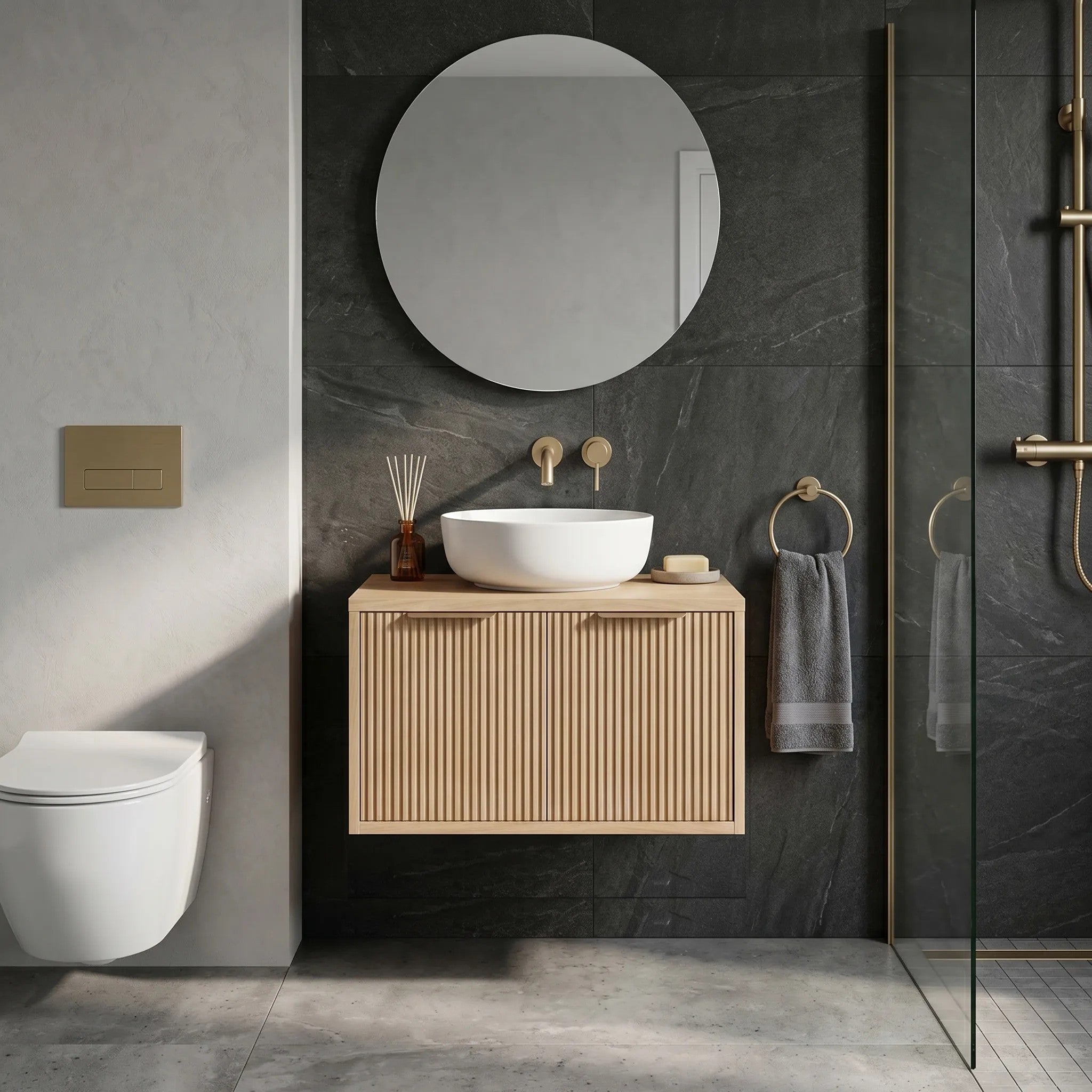 Mosdószekrény Rea Core 60cm Beige 4