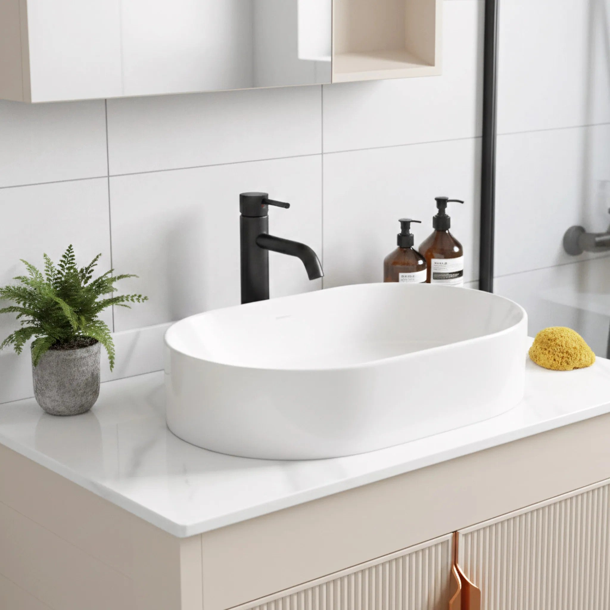 Fürdőszobabútor Szett Pulttal Modo 60cm Beige 4