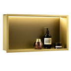 Süllyesztett Fürdőszobai Polc LED 30x60 Brush Gold 4