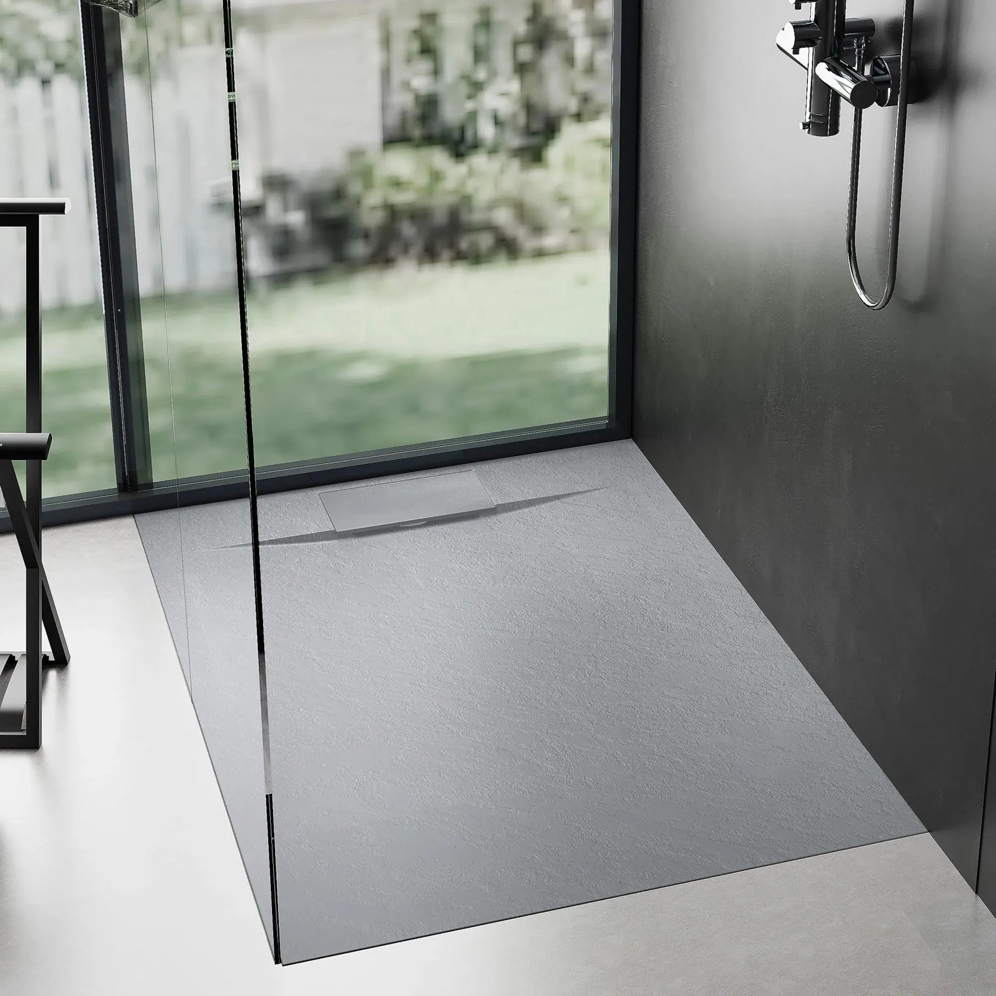 Zuhanytálca Bazalt Grey 90x90 4