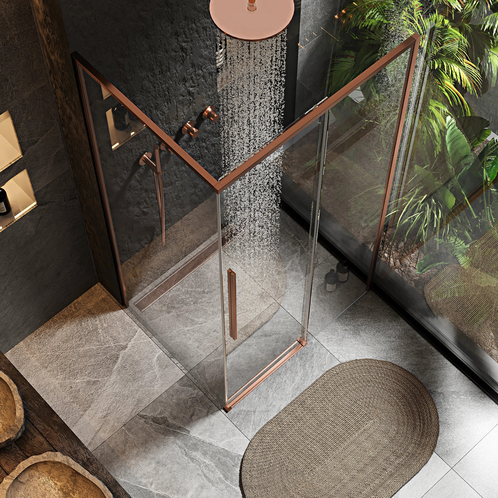 Zuhanykabin SOLAR Copper Brush 100x80 Fehér Savoy Zuhanytálcával 4