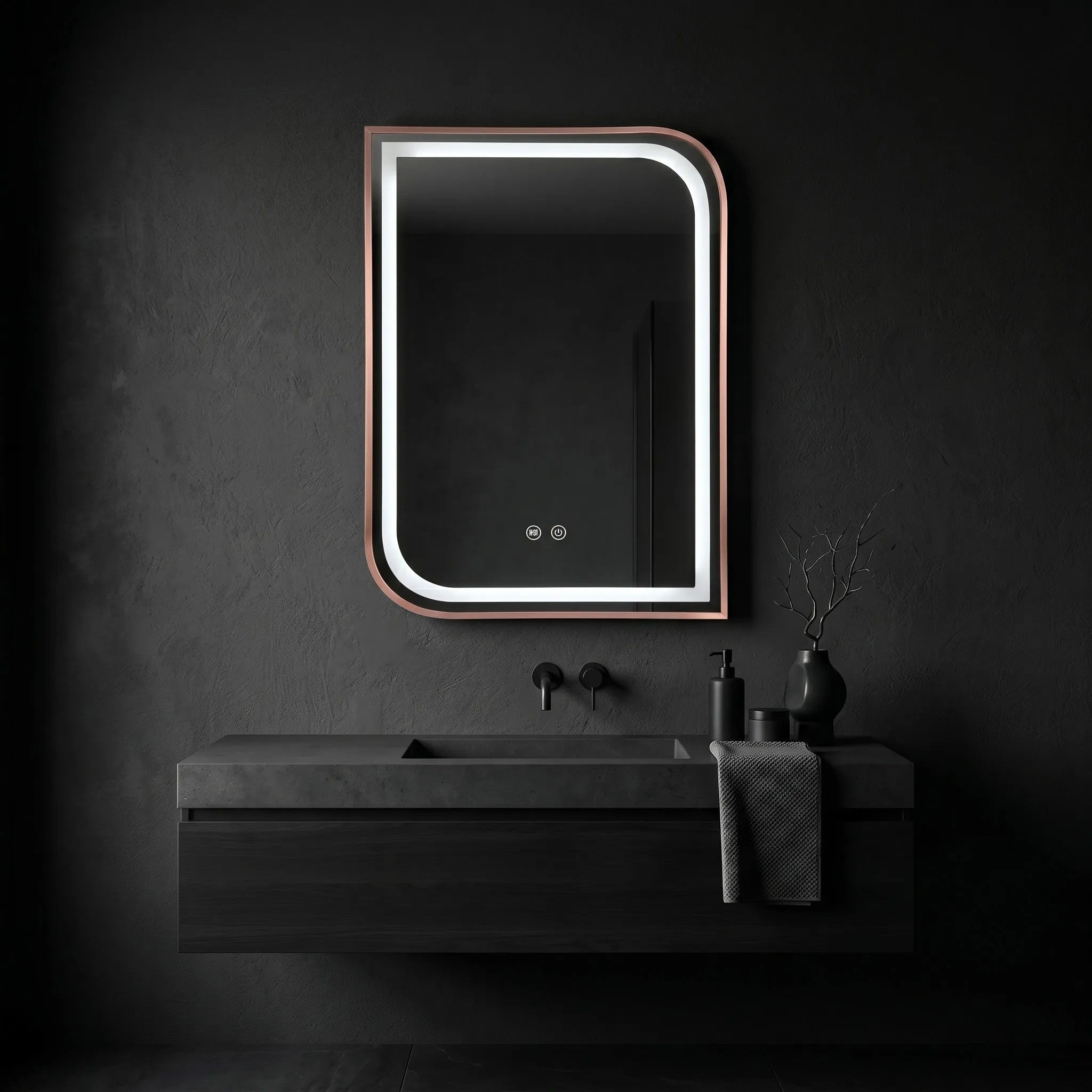 LED Tükör ZONE 70x50 BRUSH ROSE GOLD 4