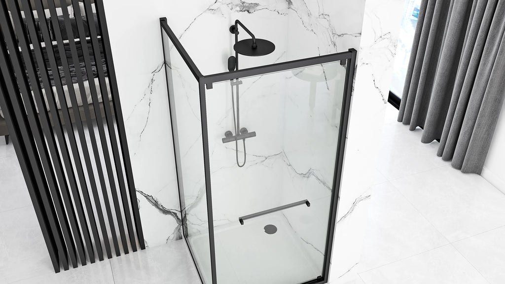 Zuhanykabin Rea Space In Black 80x100 Fehér Savoy Zuhanytálcával 4