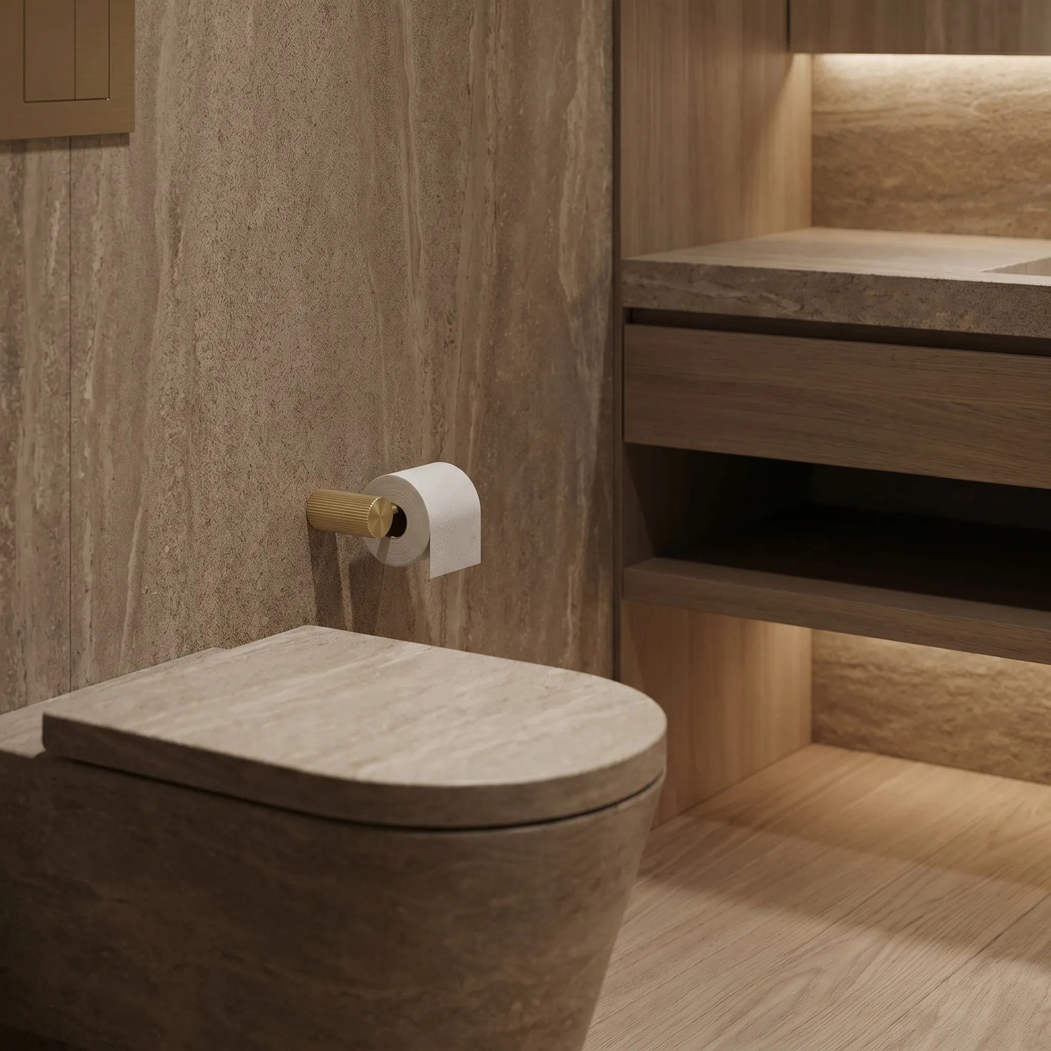 Falra Szerelhető Wc Papír Tartó 64105 SOLO Brush Gold 4