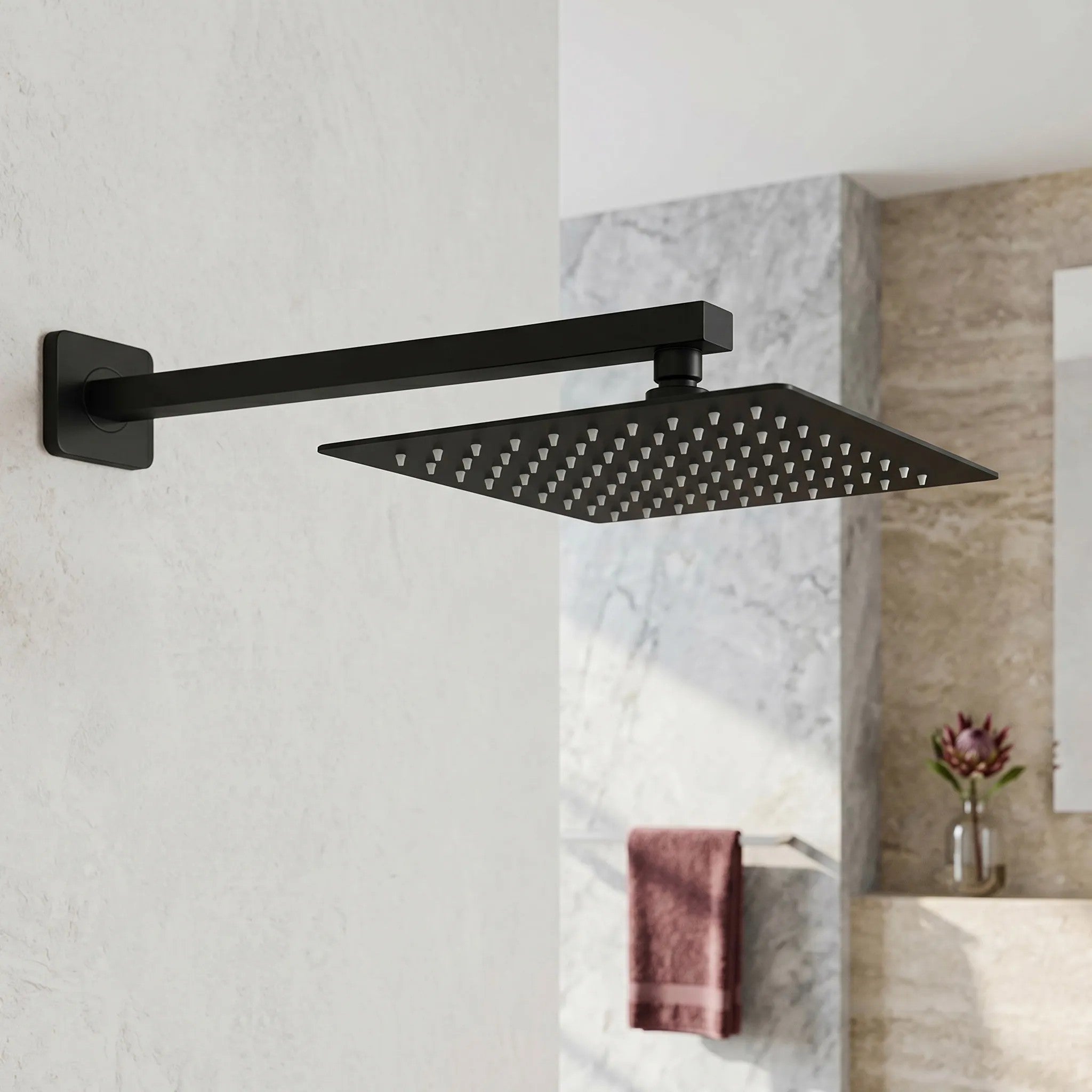Négyzet Alakú Zuhanyfej REA JS-P015B 25cm Black 4