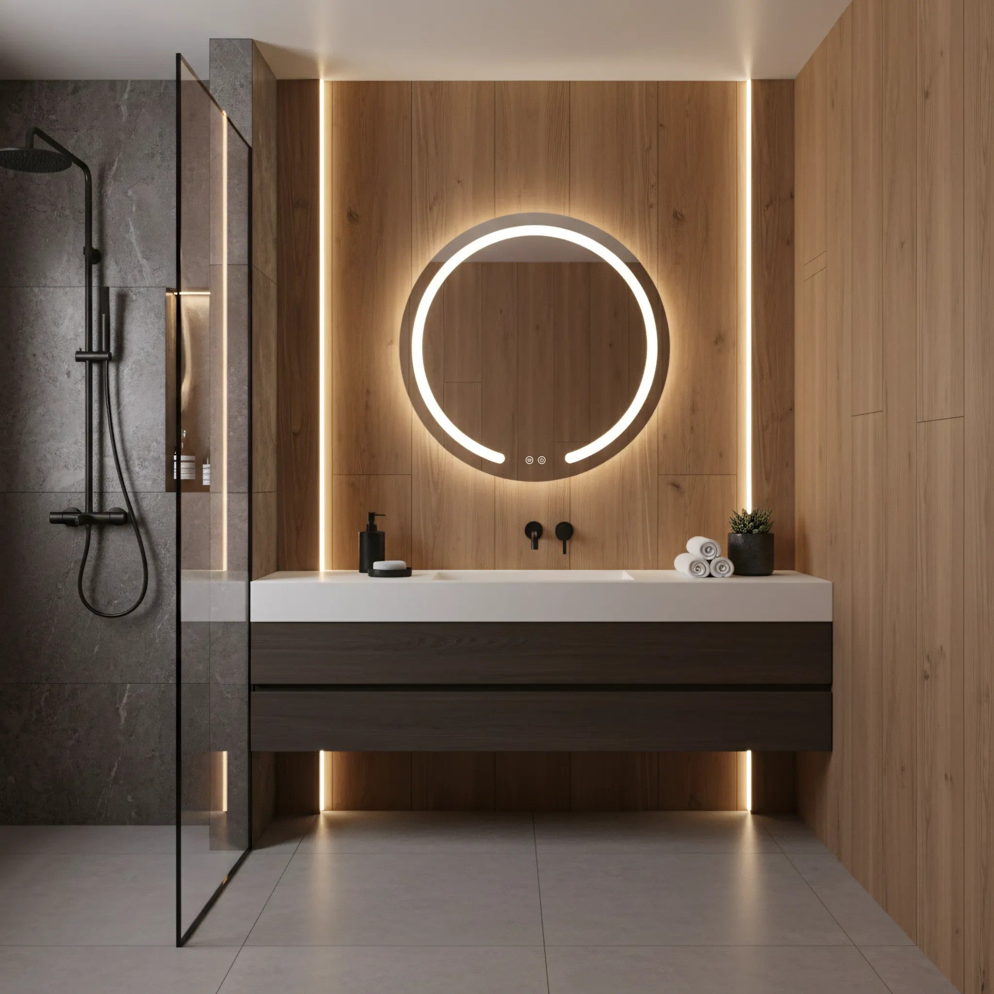 LED Tükör 70cm Modern 4
