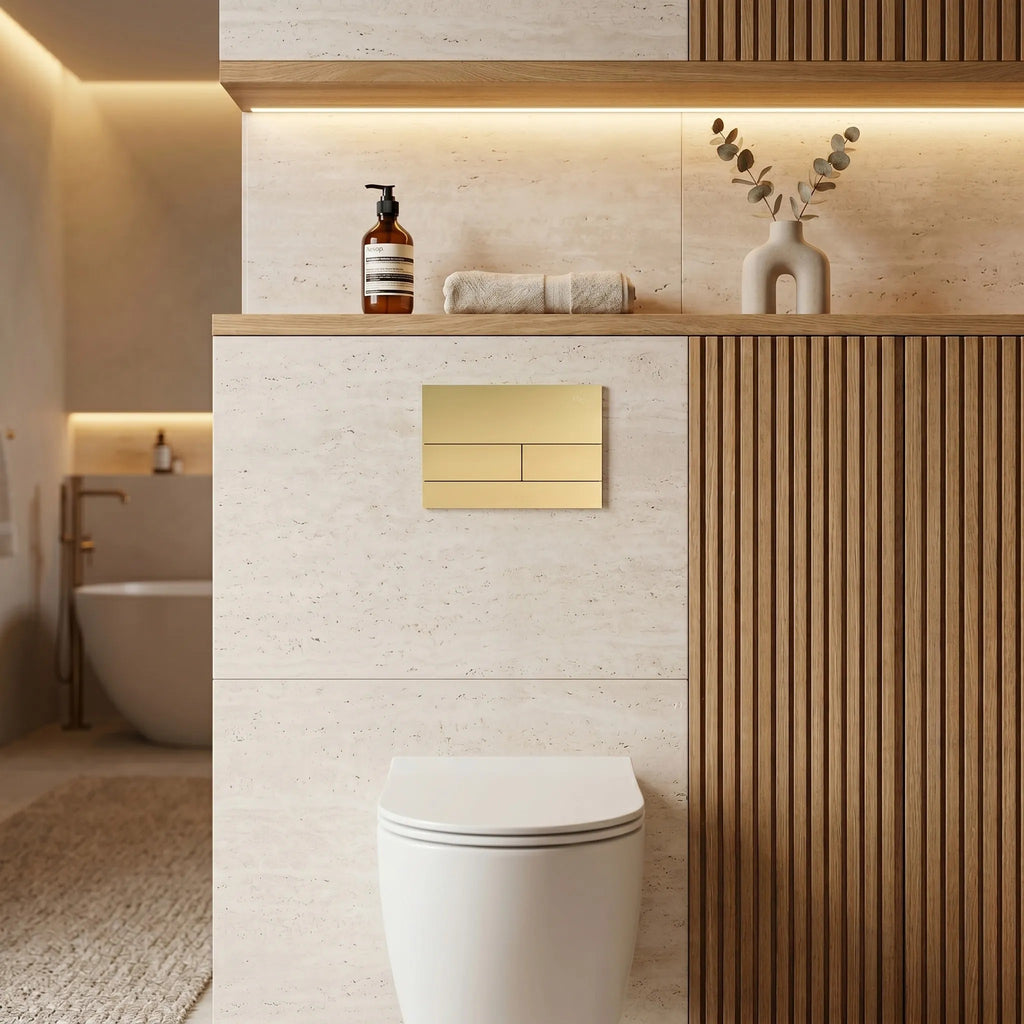 Beépíthető WC Tartókeret Szett Slim 024N T Brush Gold Nyomólappal 4