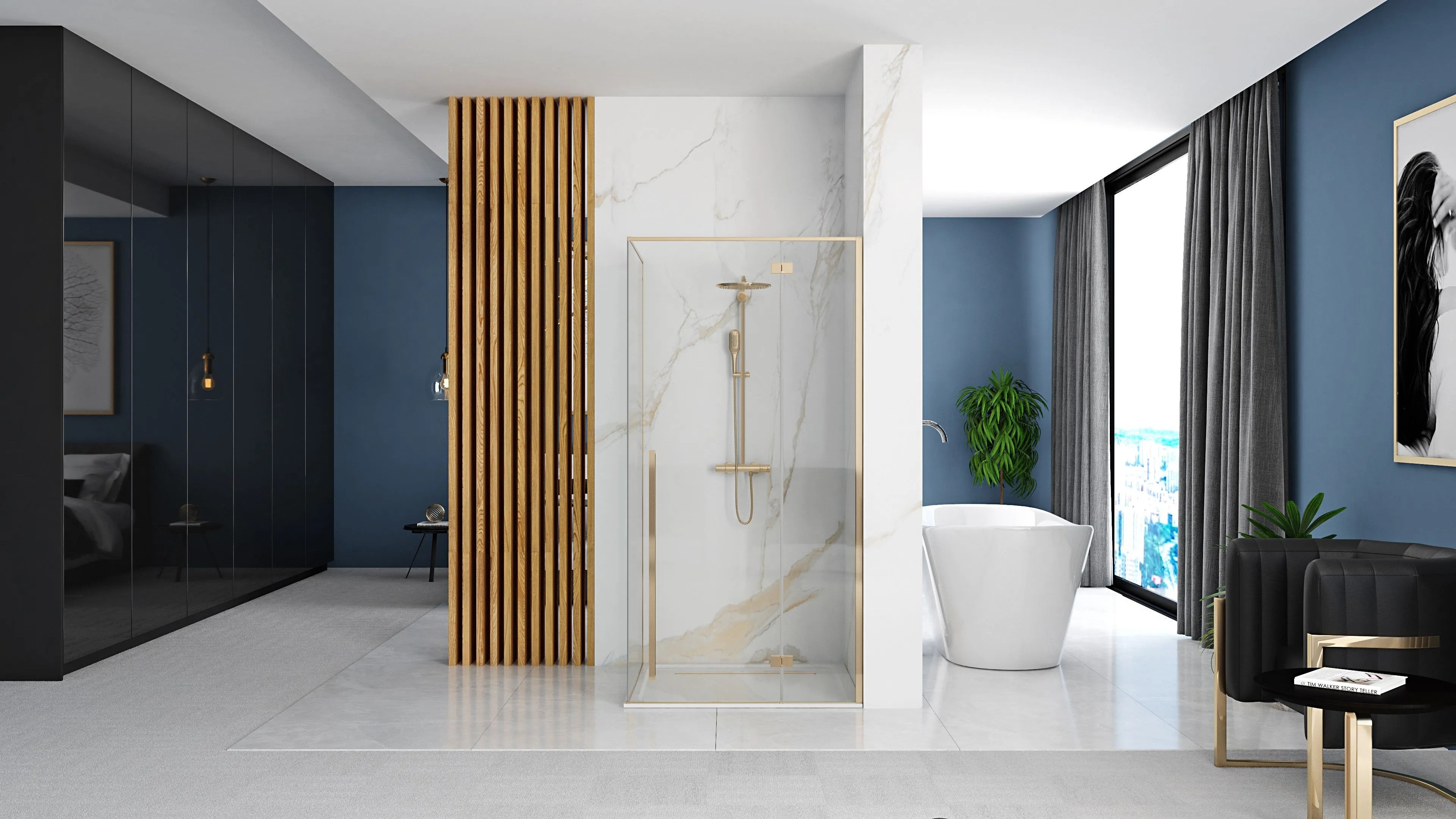 Zuhanykabin Fargo 100x80 Gold Fehér Savoy Zuhanytálcával 4