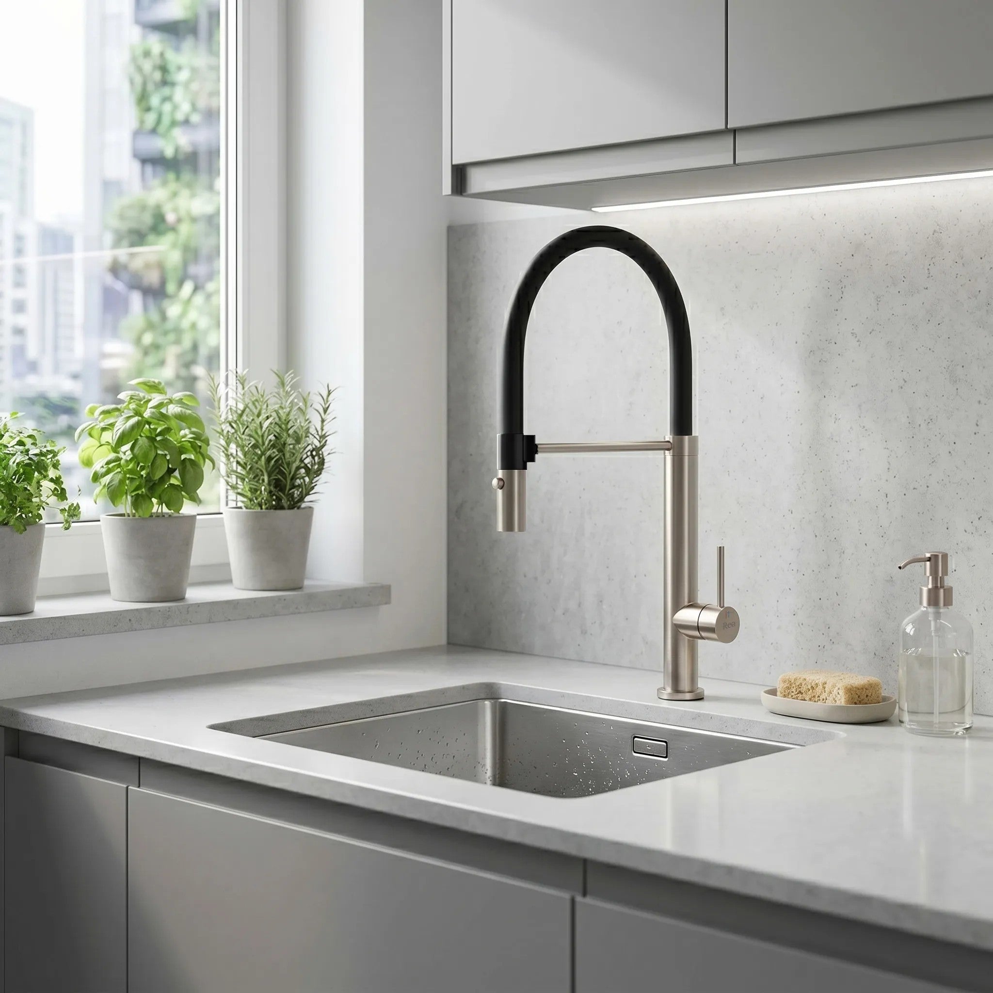 Konyhai Csaptelep Rea Viera Nickel Brush 4