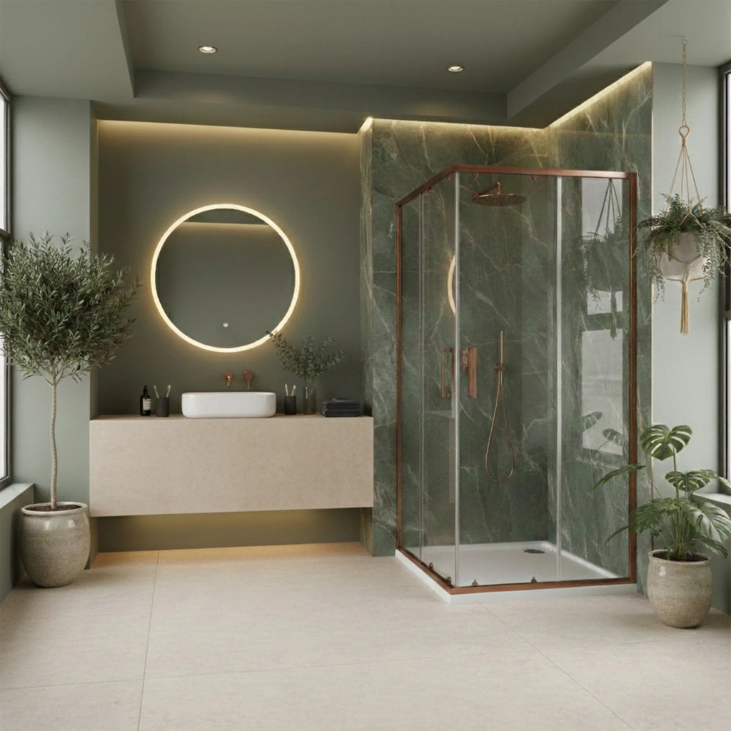 Zuhanykabin Rea City 80x80 Copper Brush Fehér Savoy Zuhanytálcával 4