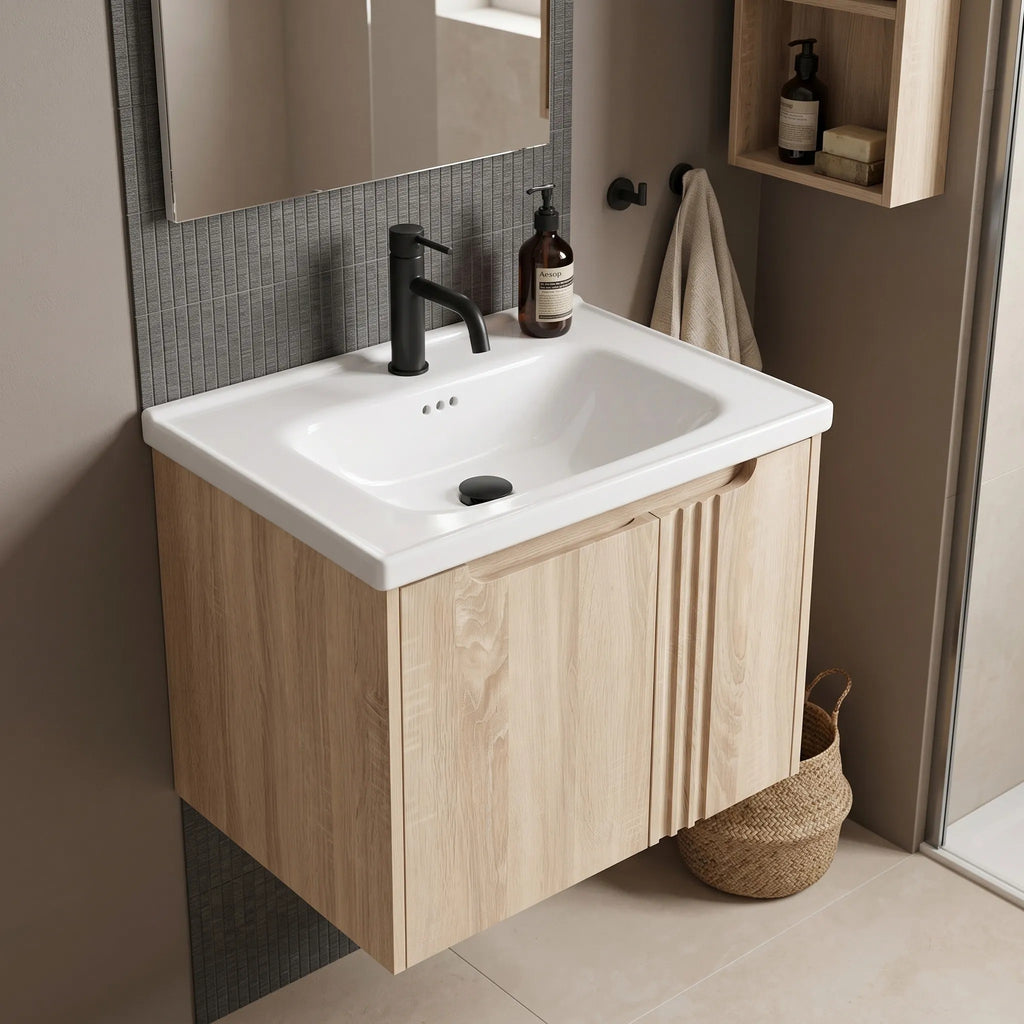Fürdőszobaszekrény Mosdókagylóval Rea DB86-60L-3 Light 60cm 4