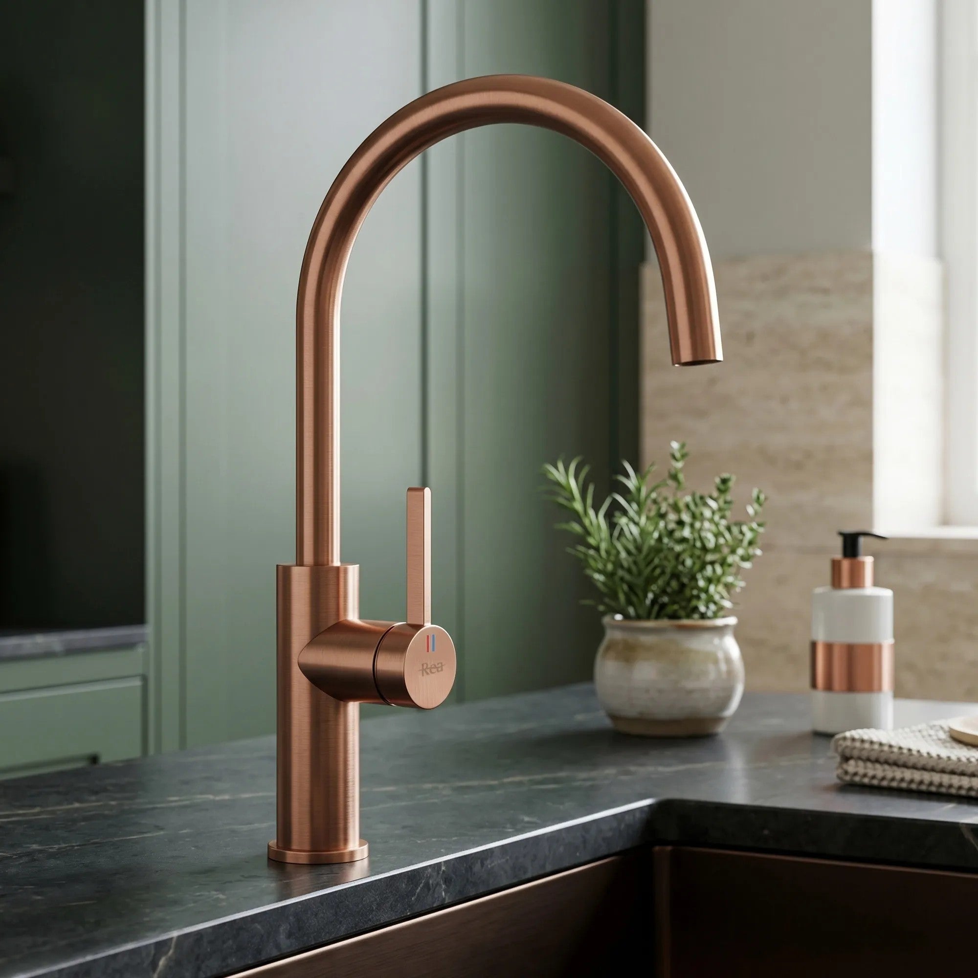 Konyhai Csaptelep REA Rivo Brush Copper 4