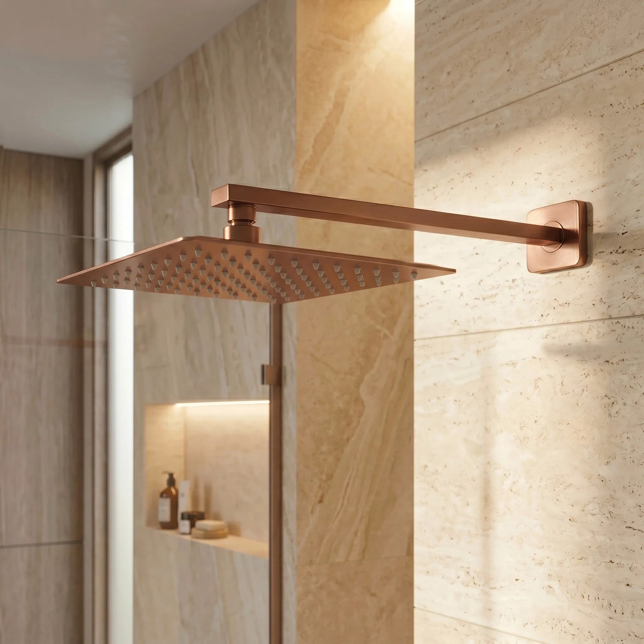 Zuhanykar Négyzet Alakú REA JS-9022BRG 40cm Brush Copper 4